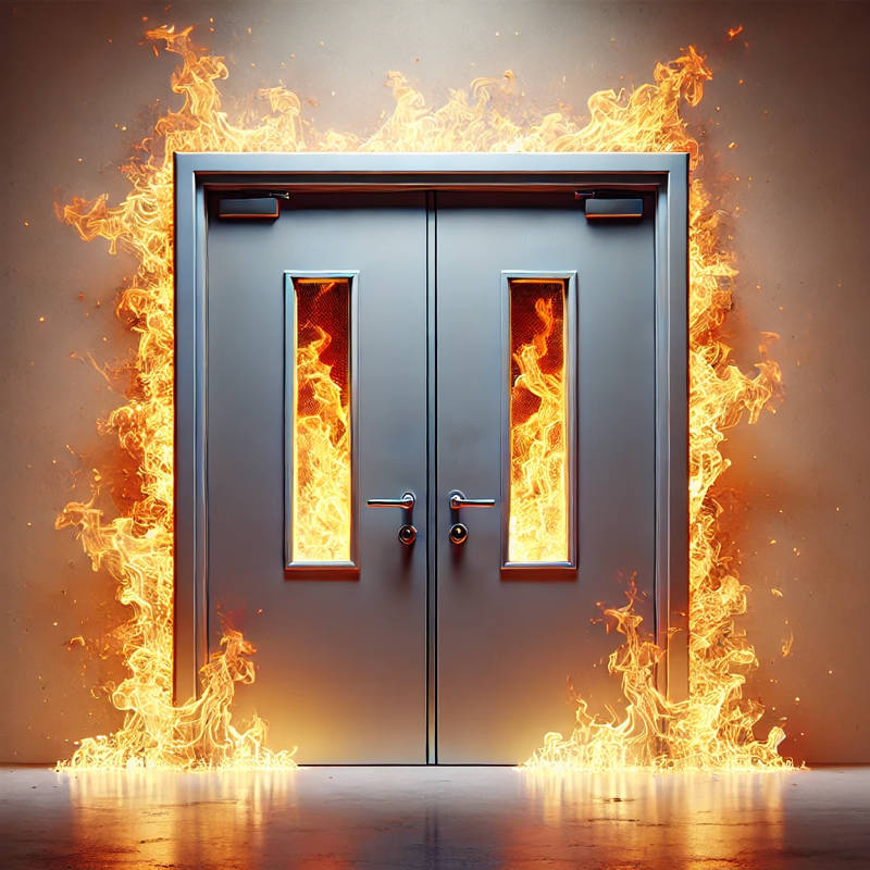 Fire Doors With Flames